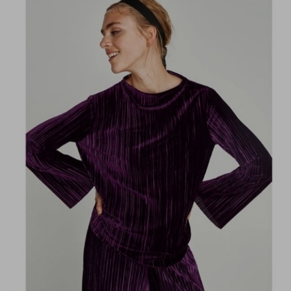 Zara Tops - Zara velvet purple shirt
